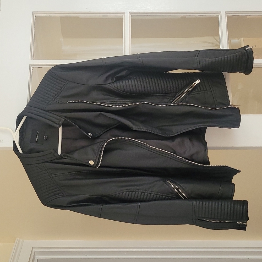 LANE BRYANT faux leather moto jacket